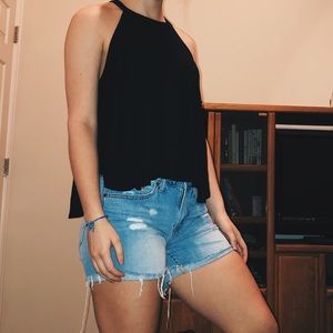 Black flowy halter top